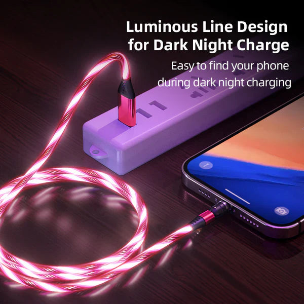 540 Rotate Luminous Magnetic Cable 3A Fast Charging